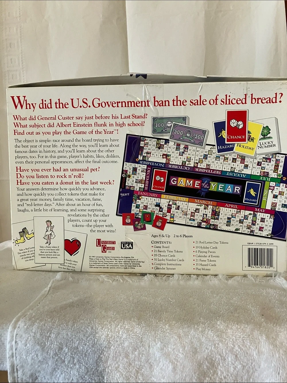 University Games 1977 Game of the Year Fun Family Game 8 & Up-1 missing piece.